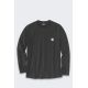 Bluza bez kaptura Carhartt Midweight L/S Pocket T-Shirt - black rozmiar: m