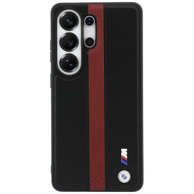 3. Etui BMW Perforated Stripe Logo MagSafe do Samsung Galaxy S26 Ultra - czerwone
