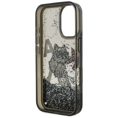 7. Etui Karl Lagerfeld Liquid Glitter Choupette Logo na iPhone 16 - czarne