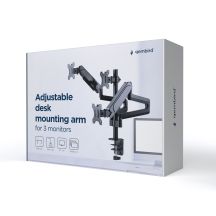GEMBIRD BIURKOWE REGULOWANE RAMIĘ/UCHWYT NA 3 MONITORY 17-27, VESA 100X100MM, DO 7 KG