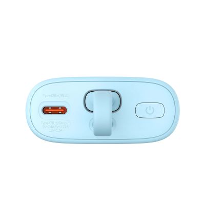 5. Powerbank Baseus Popsicle 5200mAh 20W z wbudowanym kablem Lightning (+ biały kabel Baseus Simple USB-C - USB-C 60W/20V/3A/30cm) - niebiesko-pomarańczowy