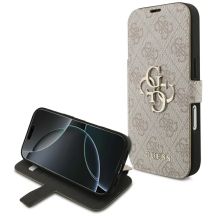 Etui Guess Book 4G Metal Logo na iPhone 18 Pro / 17 Pro - różowe