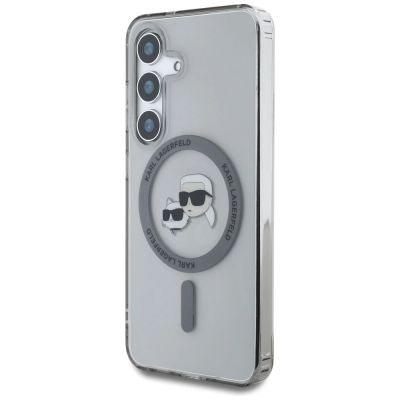 2. Etui Karl Lagerfeld Button Karl & Choupette Heads Printed Logo MagSafe Samsung Galaxy S25 Plus czarny