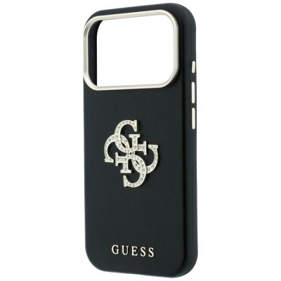 7. Etui Guess Smooth & Big Strass Logo & Strap do iPhone 18 Pro / 17 Pro czarny