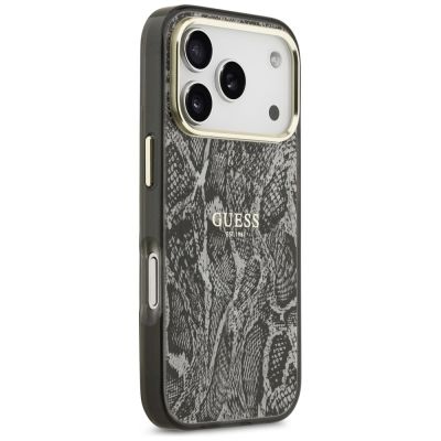 4. Etui Guess Python Pattern MagSafe na iPhone 17 Pro -czarne