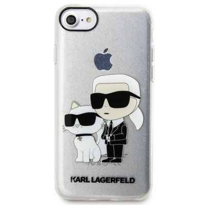 5. Etui Karl Lagerfeld Glitter Karl&Choupette na iPhone 7 / 8 / SE 2020 / SE 2022 - przezroczyste