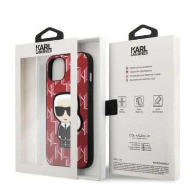 8. Etui Karl Lagerfeld Monogram Ikonik Patch na iPhone 13 mini - czerwone