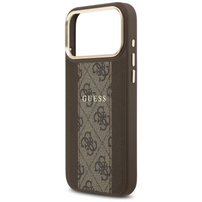 6. Etui Guess 4G Stripe MagSafe na iPhone 17 Pro Max - brązowe
