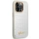 4. Etui Guess Croco Collection na iPhone 14 Pro 6,1" - srebrne