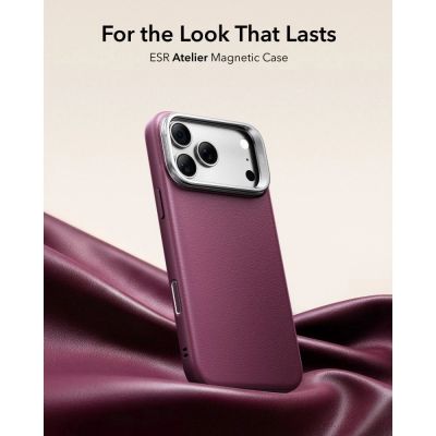 2. Etui ESR Atelier Kickstand MagSafe na iPhone 18 Pro / 17 Pro - burgundowe