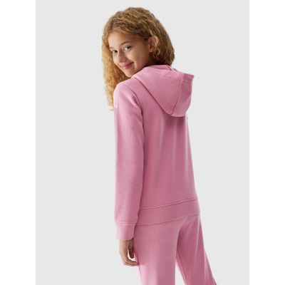 Bluza dresowa rozpinana z kapturem dziewczęca 4F Junior