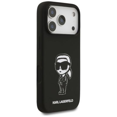 4. Etui Karl Lagerfeld Silicone Karl Sketch & Logo MagSafe na iPhone 17 Pro - czarne
