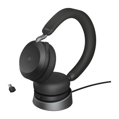 4. Jabra 27599-999-889 słuchawki/zestaw słuchawkowy Przewodowy i Bezprzewodowy Opaska na głowę Połączenia/muzyka USB Type-C Bluetooth Podstawka do ładowania Czarny