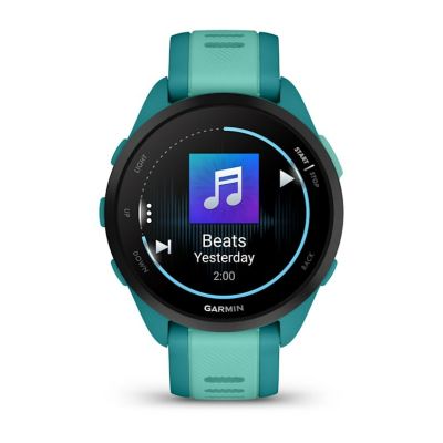 4. Zegarek sportowy Garmin Forerunner 165 Music AMOLED 43mm Turquoise Aqua