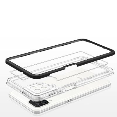 5. Clear 3in1 etui do Samsung Galaxy A22 4G żelowy pokrowiec z ramką czarny