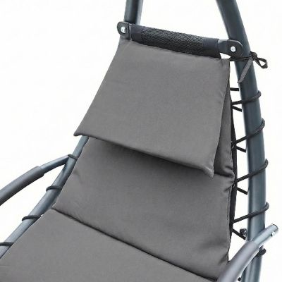 18. HUŚTAWKA FOTEL BUJANY Z PARASOLEM LIZBONA SZARA