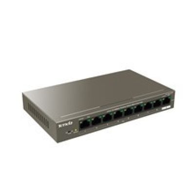 7. Tenda TEF1109P-8-102W łącza sieciowe Fast Ethernet (10/100) Obsługa PoE Metaliczny