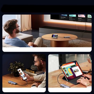 9. Hub Ugreen USB-C 10w1 USB-C HDMI Ethernet USB-A 5GB/s SD/TF minijack- szary