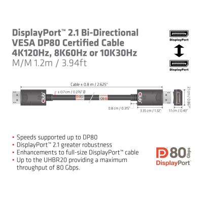 3. CLUB3D CAC-1091 kabel DisplayPort 1,2 m Czarny