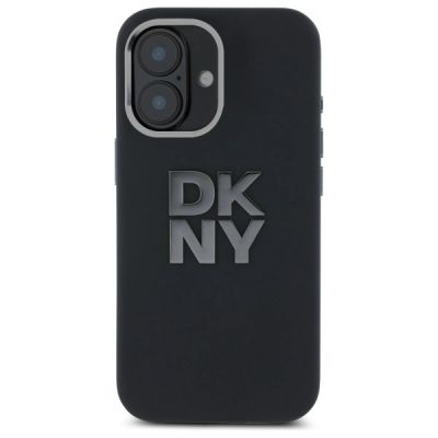 Etui DKNY Liquid Silicone Metal Logo na iPhone 16 - czarne