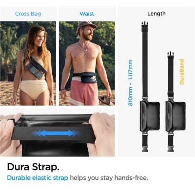 9. Torba Spigen Aqua Shield A620 wodoodporna biodrowa IPX8 - czarna