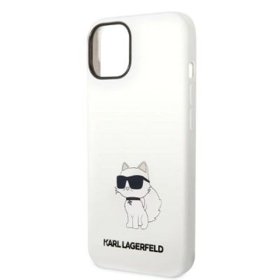 6. Etui Karl Lagerfeld Silicone Choupette MagSafe na iPhone 14 Plus - białe