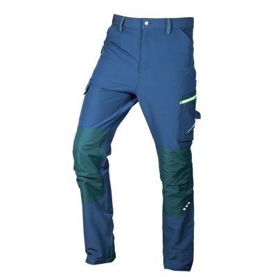 Spodnie robocze Mix&Match, 4 way stretch, granatowo-zielone, rozmiar XS