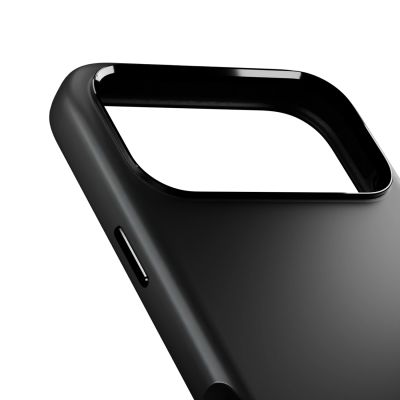 4. Etui silikonowe Puro Icon Mag Pro Liquid Silicone na iPhone 17 Pro Max kompatybilne z MagSafe, z ochroną aparatu i aluminiowymi przyciskami - czarne