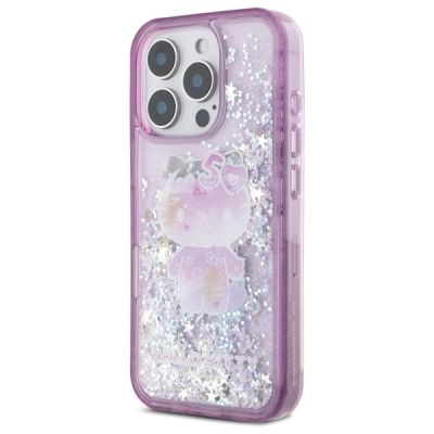 2. Etui Hello Kitty Liquid Glitter 50TH Anniversary Party na iPhone 16 Pro Max - fioletowe