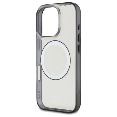 6. Etui Mercedes Printed logo MagSafe na iPhone 16 Pro - przezroczyste