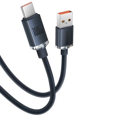12. Baseus Crystal Shine Series kabel przewód USB do szybkiego ładowania i transferu danych USB Typ A - USB Typ C 100W 1,2m niebieski (CAJY000403)