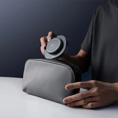 8. Ładowarka indukcyjna Baseus EnerFill FF11 15W składana z ładowarką sieciową 20W i kablem USB-C 1m  - czarna