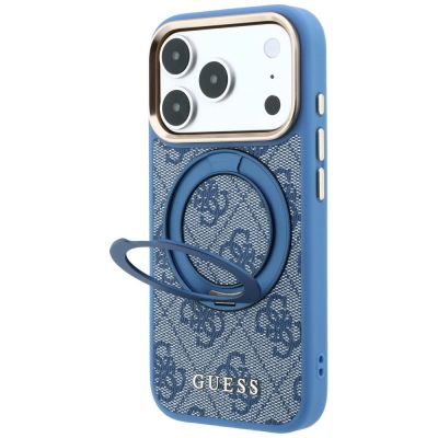 2. Etui Guess Ring Stand 360 4G Classic Logo MagSafe na iPhone 18 Pro Max / 17 Pro Max - niebieskie