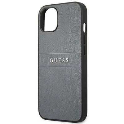 6. Etui Guess Saffiano Strap na iPhone 13 mini - szare