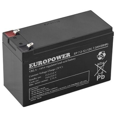 2. Akumulator AGM Europower | EP 7.2-12 12V / 7.2Ah