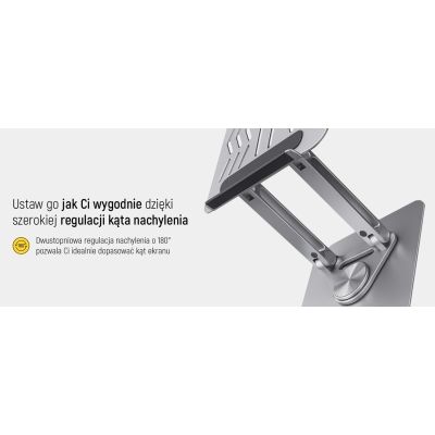 24. Podstawka pod laptopa, tablet Wozinsky WRS-CPY84SS aluminiowa + Gratis! podstawka do smartfona - srebrna
