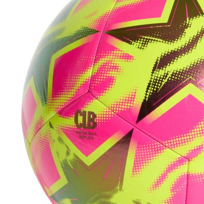 4. Piłka nożna adidas UCL Club 26/27 League Stage różowo-żółta KE9760