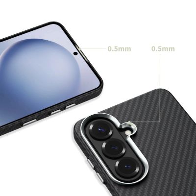 4. Etui Tech-Protect Ion Carbon MagSafe na Samsung Galaxy S26 - czarno-srebrne