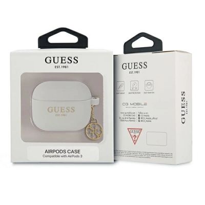 3. Etui Guess Silicone Charm 4G Collection na AirPods 3 - szare