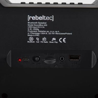 8. Głośnik Bluetooth/FM/USB Rebeltec SoundBox 400