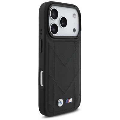 4. Etui BMW M Quilted Logo MagSafe na iPhone 17 Pro - czarne