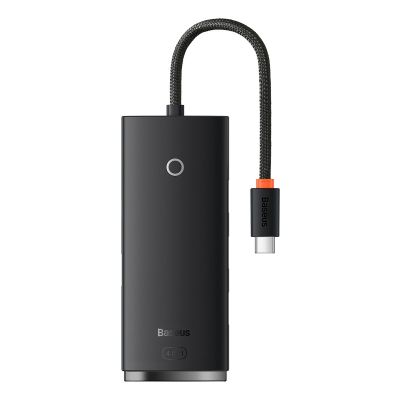 Baseus Lite Series przejściówka HUB USB Typ C - 4x USB 3.0 25cm czarny (WKQX030301)