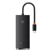 Baseus Lite Series przejściówka HUB USB Typ C - 4x USB 3.0 25cm czarny (WKQX030301)