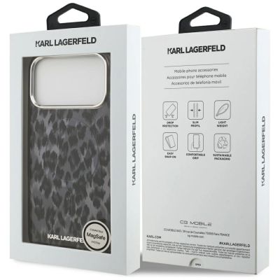 8. Etui Karl Lagerfeld IML Leopard Pattern MagSafe na iPhone 17 Pro Max - czarne