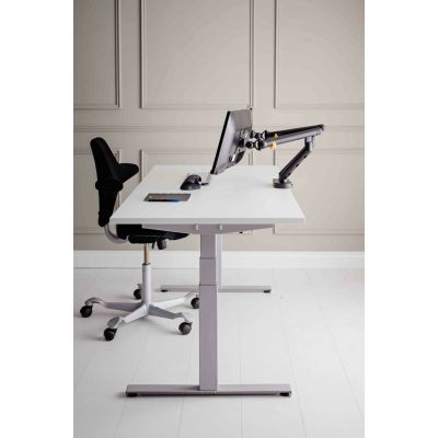 4. BakkerElkhuizen Bakker Elkhuizen Flexible Dual - Zestaw montażowy - Regulowane podwójne ramię - Do 2 monitorów - Aluminium, stal, tworzywo ABS, guma termoplastyczna (TPR), poliamid (PA6) - Ciemnoszary - Rozmiar ekranu: 43.18-88.9 cm (dla płaskiego ekranu)