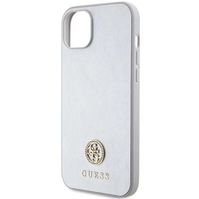 6. Etui Guess Strass Metal Logo do iPhone 15 Plus - srebrne
