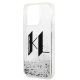 6. Etui Karl Lagerfeld Liquid Glitter Big KL na iPhone 14 Pro - srebrne