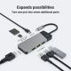 13. GREEN CELL HUB USB-C ADAPTER GC CONNECT 7W1 (3XUSB 3.1, HDMI 4K 60HZ, USB-C PD 85W, MICROSD/SD)