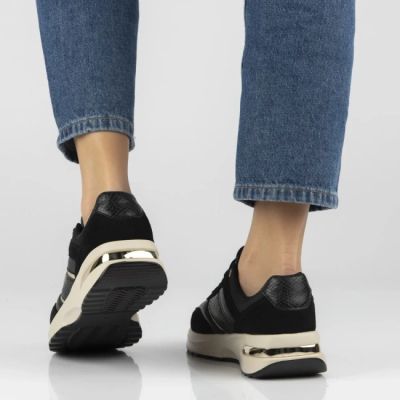 6. Skórzane półbuty damskie sneakersy czarne Filippo DP7772