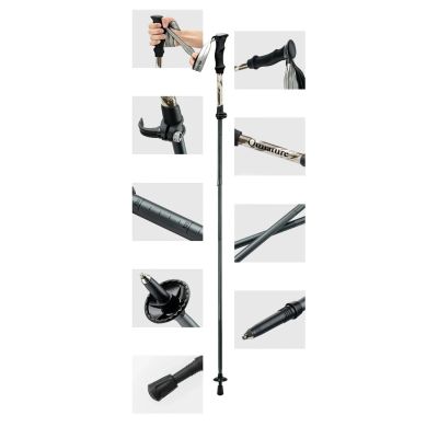 6. Kijek trekkingowy Qunature nordic walking aluminiowy 110 - 130 cm 1 szt. - brązowy